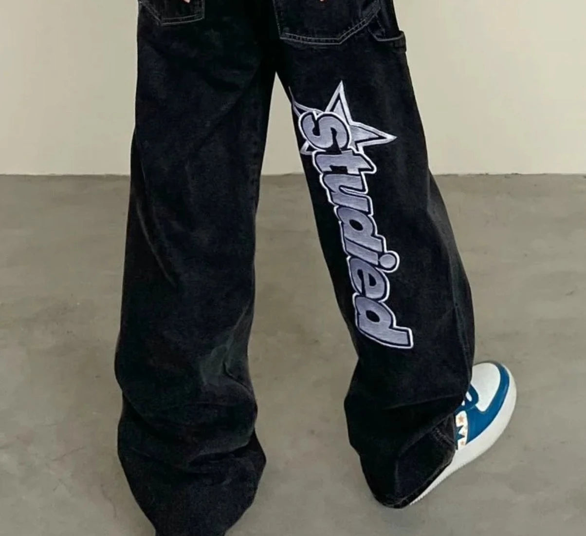 Retro Letter Jeans