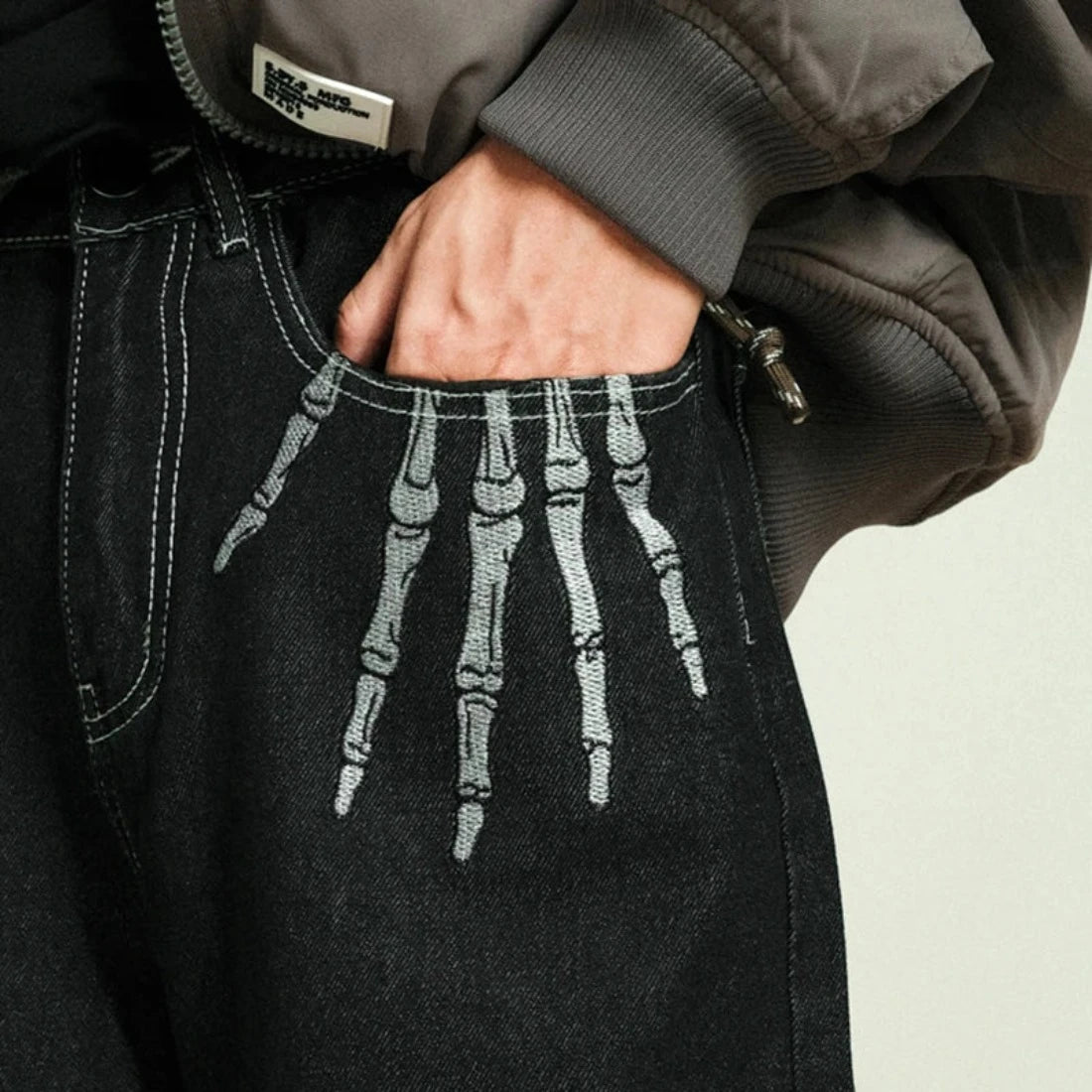 Skeleton Hand Jeans