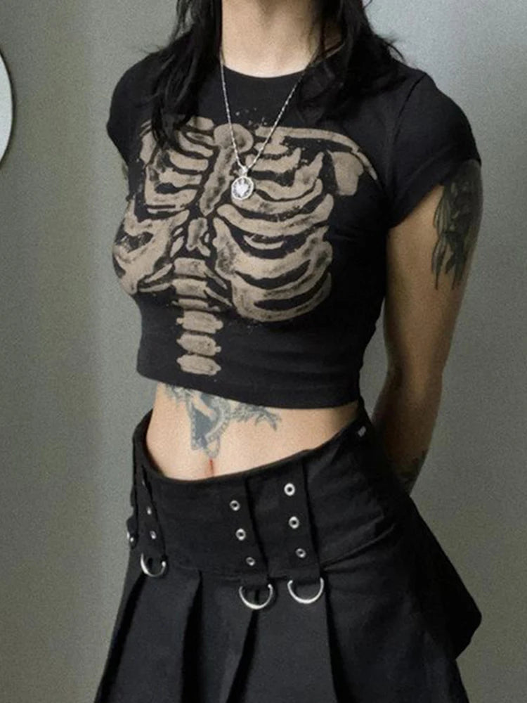 Gothic Skull Bone T-Shirt