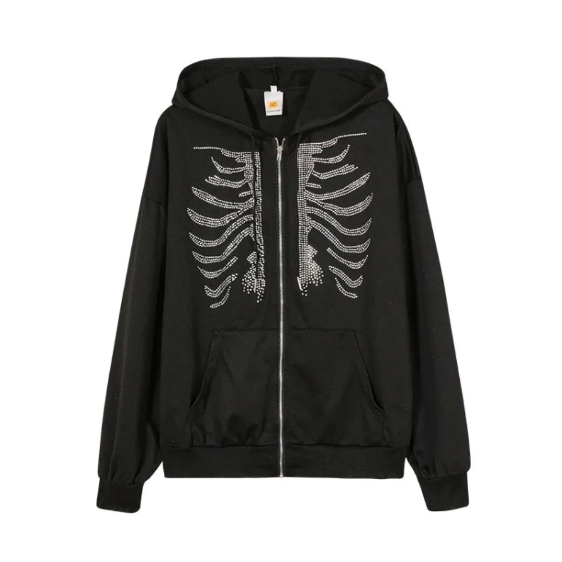 Y2K Rhinestone Skeleton Hoodie